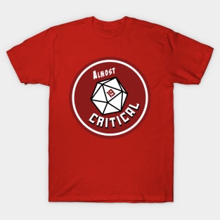 Almost Critical - Full Color Round Logo on Red T-Shirt